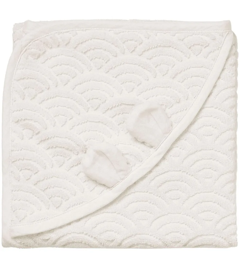 Babyhåndklæde- Og Poncho*Cam Cam Badeslag - 80x80 - Off-White m. Ører