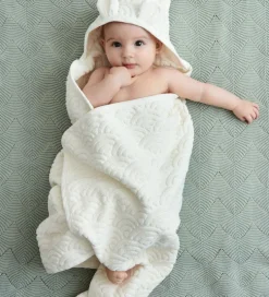 Babyhåndklæde- Og Poncho*Cam Cam Badeslag - 80x80 - Off-White m. Ører
