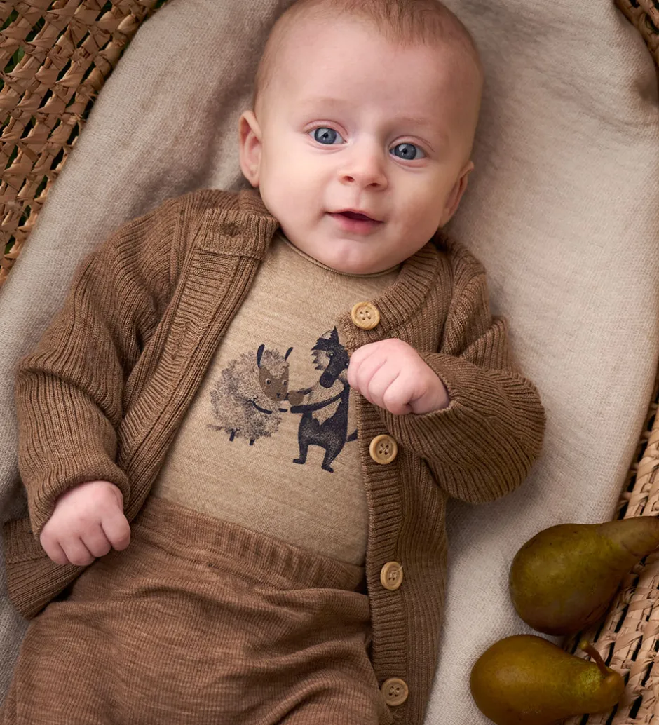 Striktrøjer*CeLaVi Cardigan - Uld - Cocoa Creme