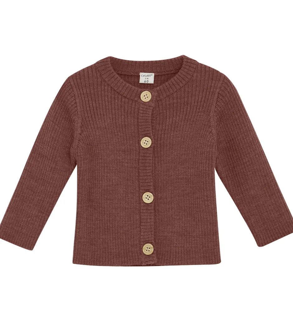 Striktrøjer*CeLaVi Cardigan - Uld - Marron