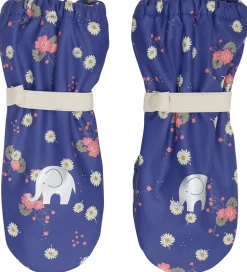 Handsker Og Luffer*CeLaVi Luffer m. Fleece - PU - Skipper Blue m. Blomster