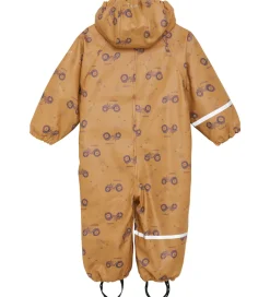 Børn CeLaVi Regndragt m. Fleece - PU - Apple Cinnamon m. Print
