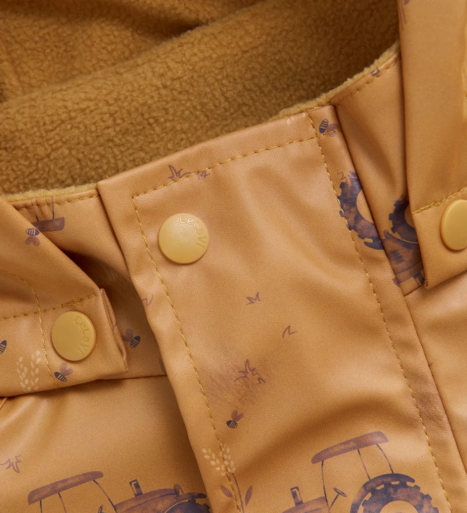 Regntøj*CeLaVi Regntøj m. Seler/Fleece - Recycle PU - Apple Cinnamon m.