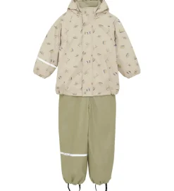 Regntøj*CeLaVi Regntøj m. Seler/Fleece - Recycle PU - White Pepper m. Pr