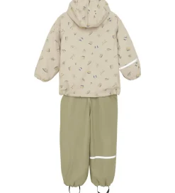 Regntøj*CeLaVi Regntøj m. Seler/Fleece - Recycle PU - White Pepper m. Pr