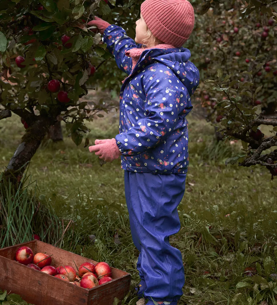 Regntøj*CeLaVi Regntøj m. Seler/Fleece - Recycle PU - Skipper Blue m. Pr