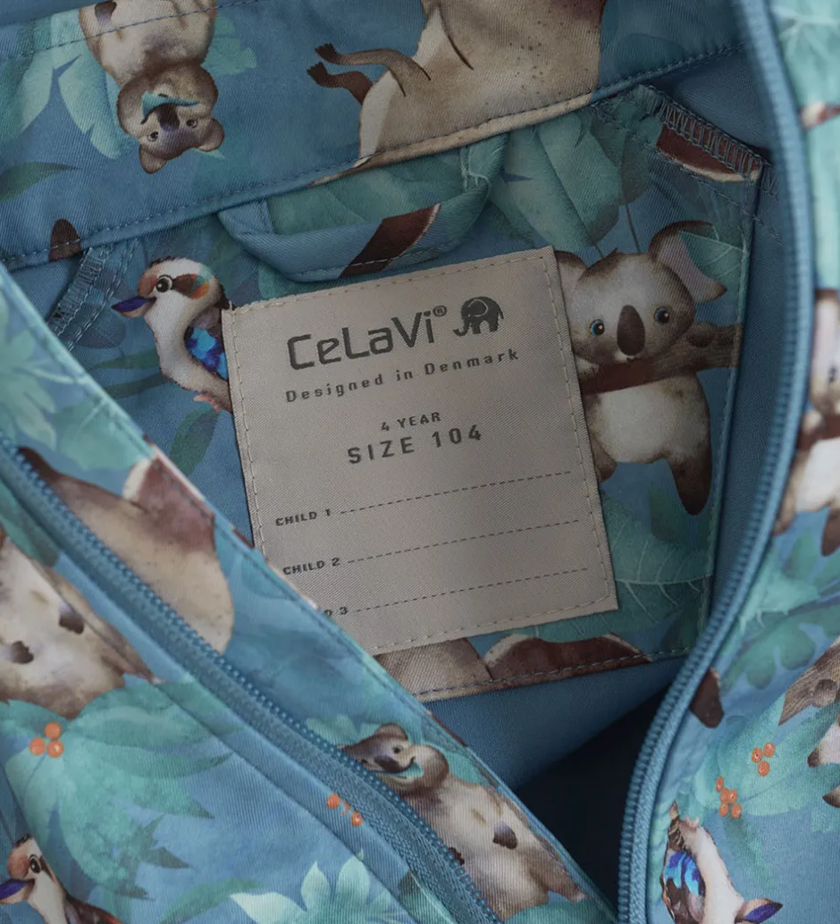 Børn CeLaVi Softshelljakke - Blue Heaven m. Print