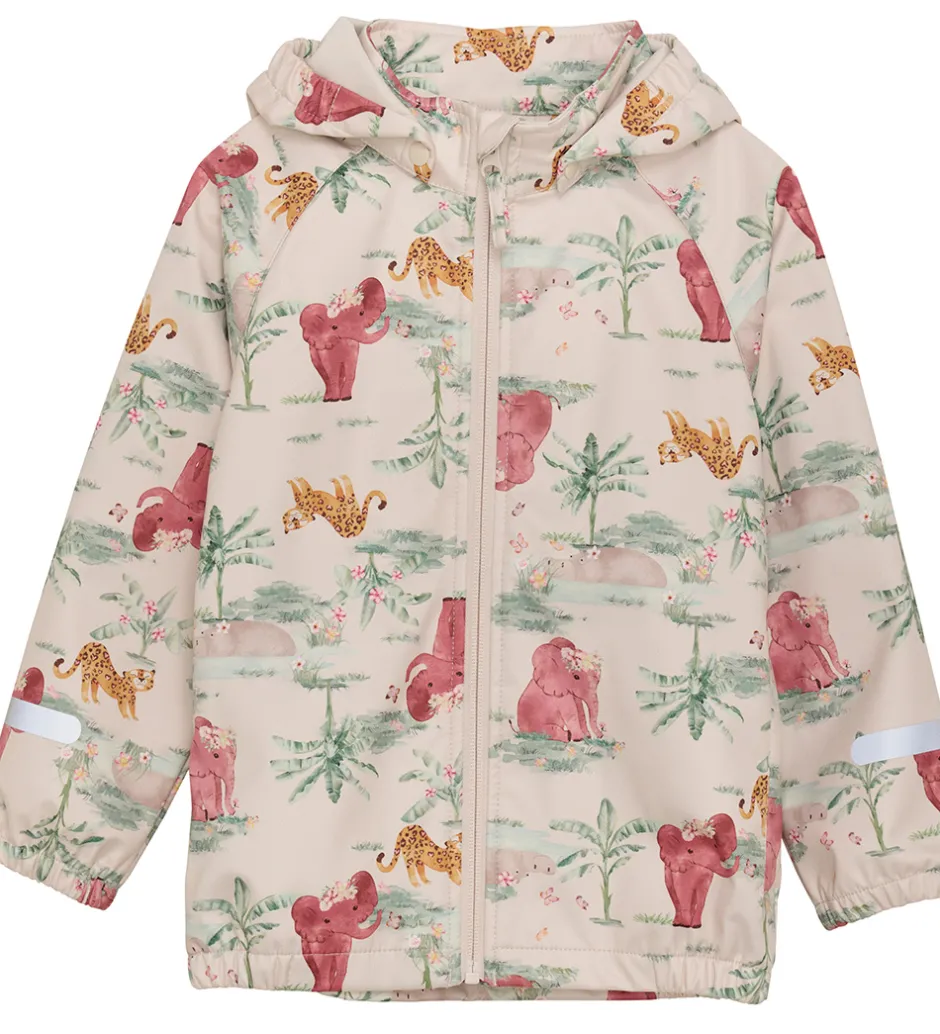Børn CeLaVi Softshelljakke - Brandied Apricot/Rosa m. Elefanter