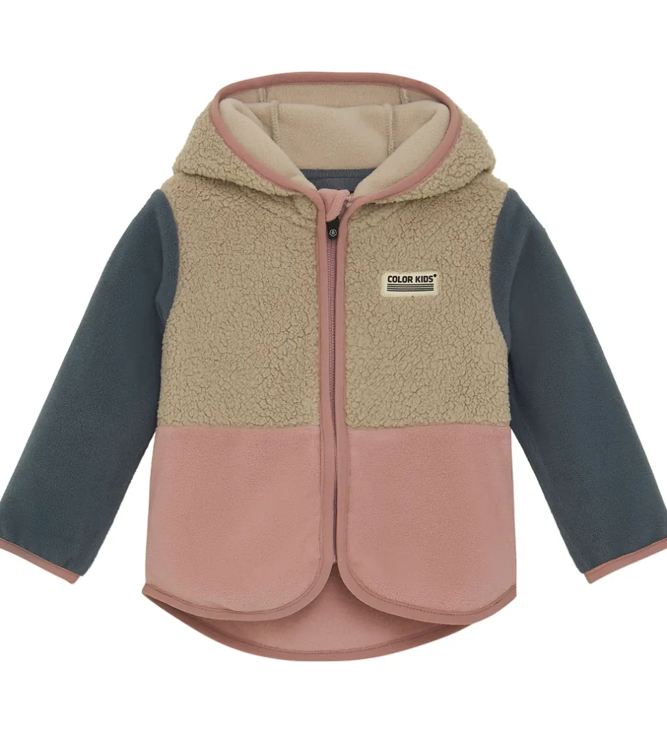 Fleece*Color Kids Fleecejakke - Baby Teddy - Woodrose