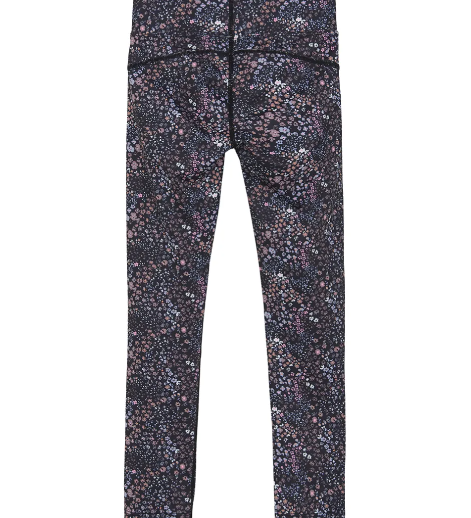 Træningsbukser|Gymnastiktøj*Color Kids Leggings - Phantom m. Blomster