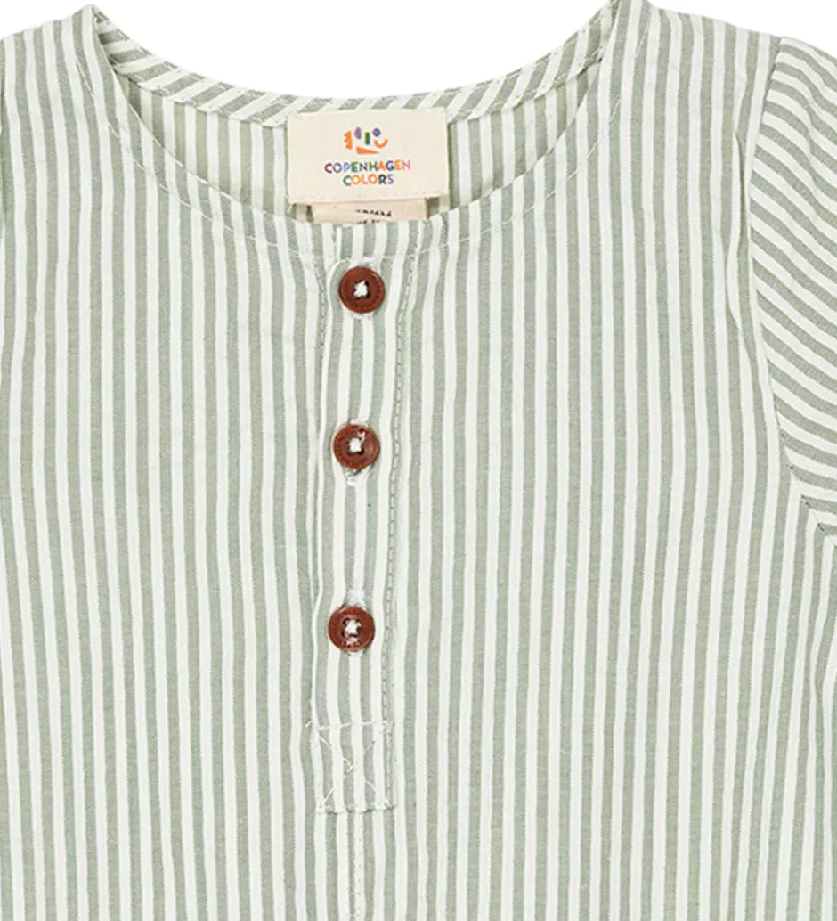 Sommerdragter*Copenhagen Colors Sommerdragt - Green W. Cream Stripe