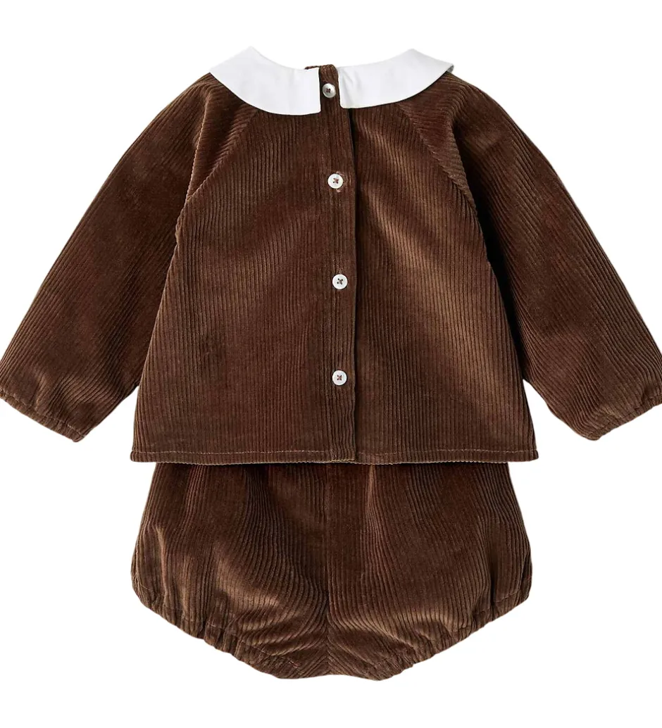 Kjoler|Pigetøj*Copenhagen Colors Sæt - Bluse/Bloomers - DK. Brown Comb