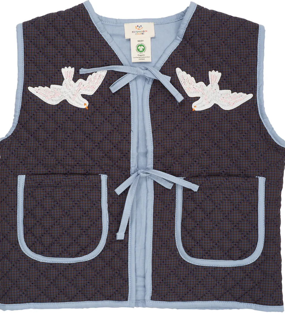 Veste*Copenhagen Colors Vest - Quiltet - Brun/Blå Tern