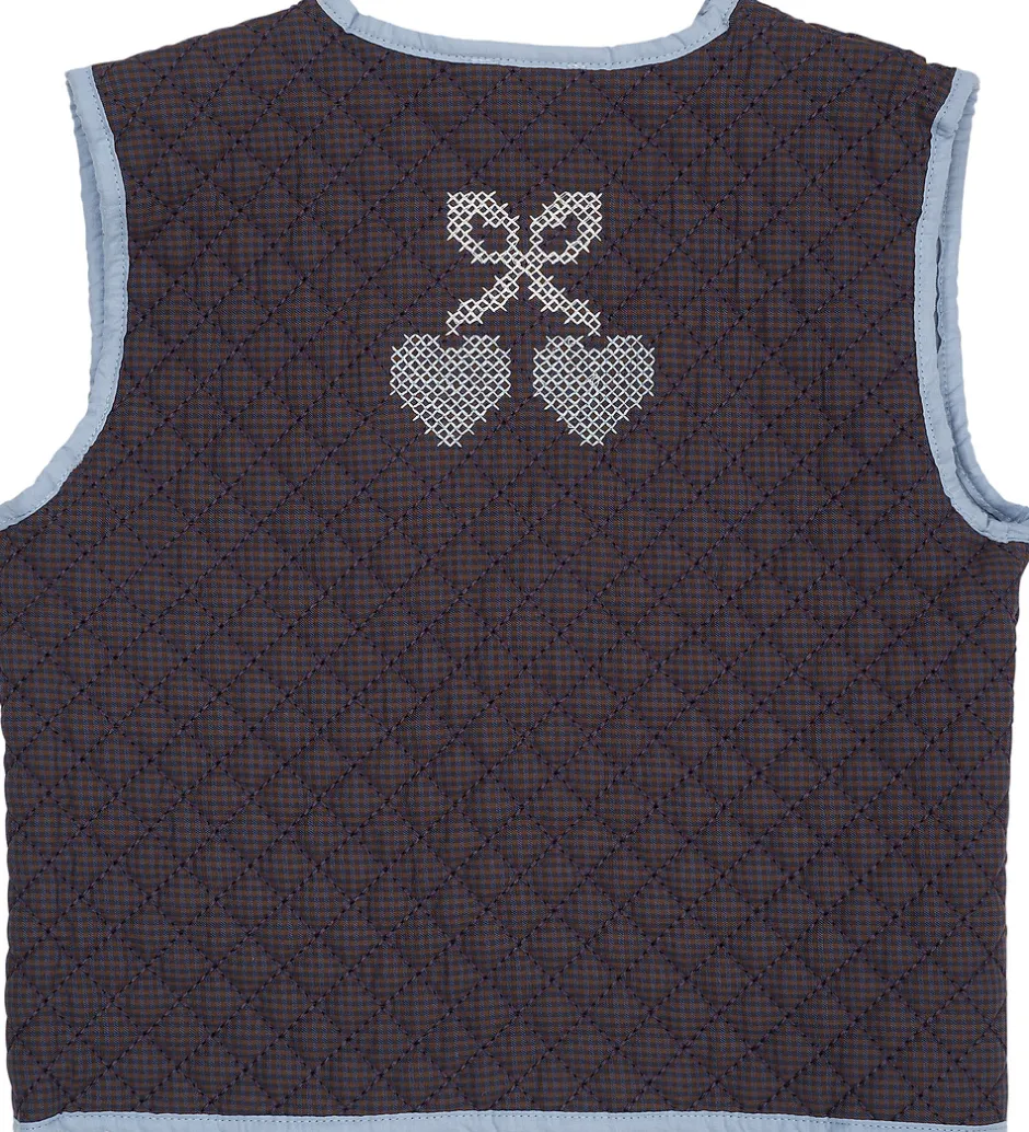 Veste*Copenhagen Colors Vest - Quiltet - Brun/Blå Tern