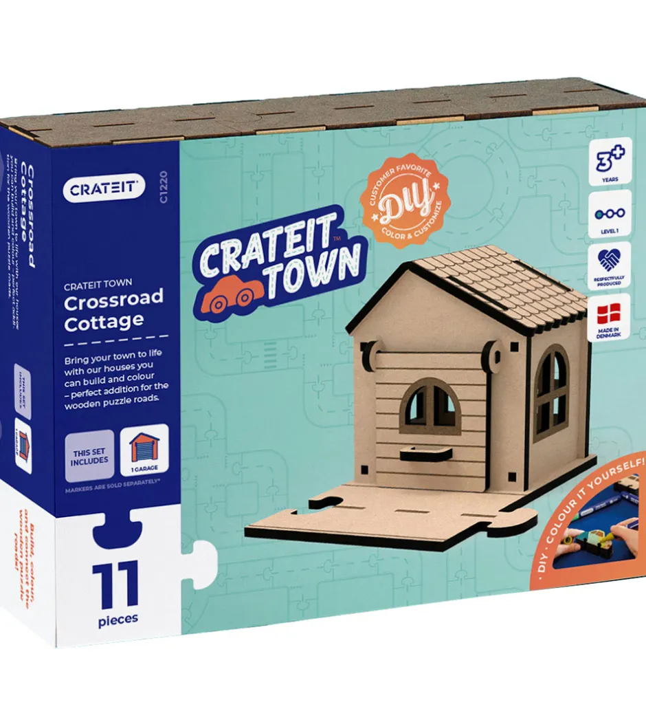 Trælegetøj*Crateit Kreasæt - Town - Træ - Crossroad Cottage - 11 De
