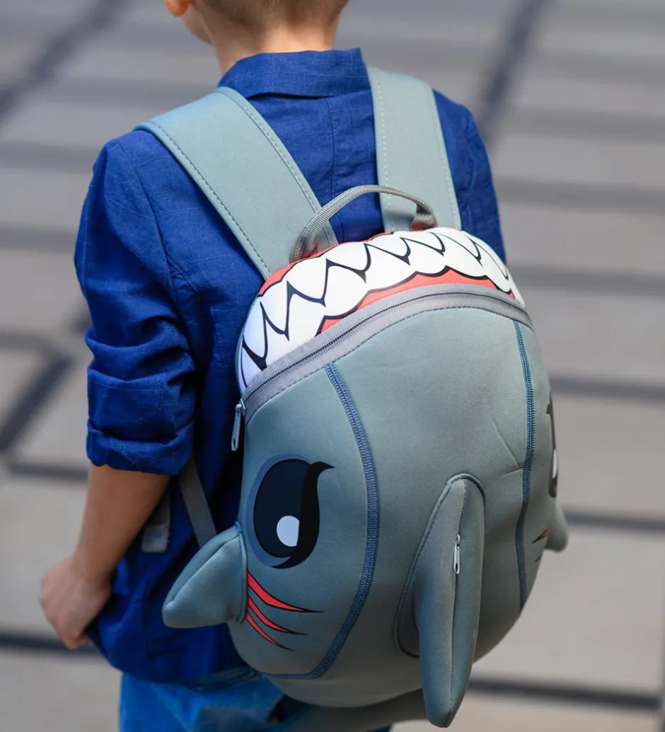Børn Crazy Safety Børnehavetaske - Shark - Grå