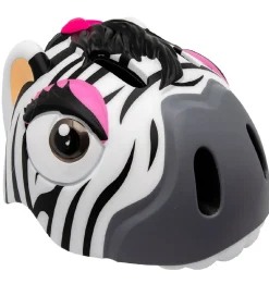 Cykelhjelme|Cykelhjelme*Crazy Safety Cykelhjelm m. Lys - Zebra - Sort/Hvid