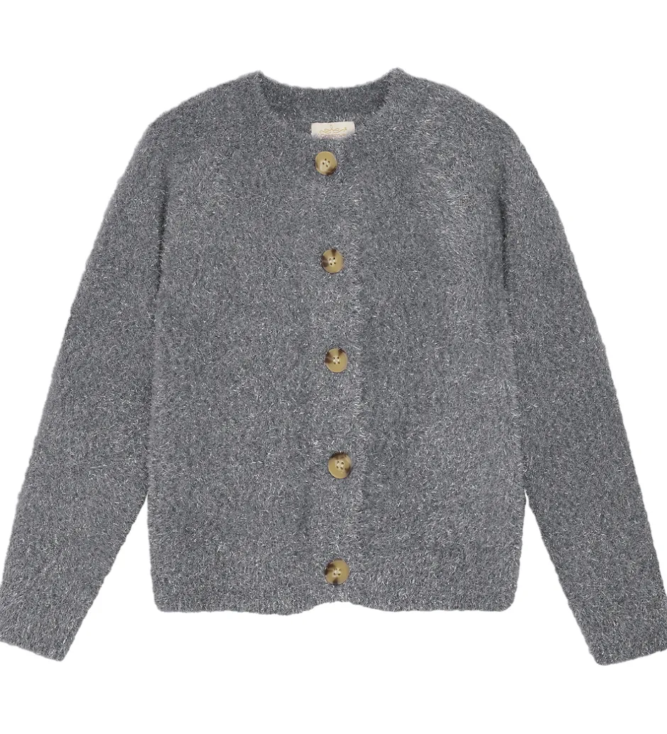 Striktrøjer*Creamie Cardigan - Strik - Glitter - Iron Gate