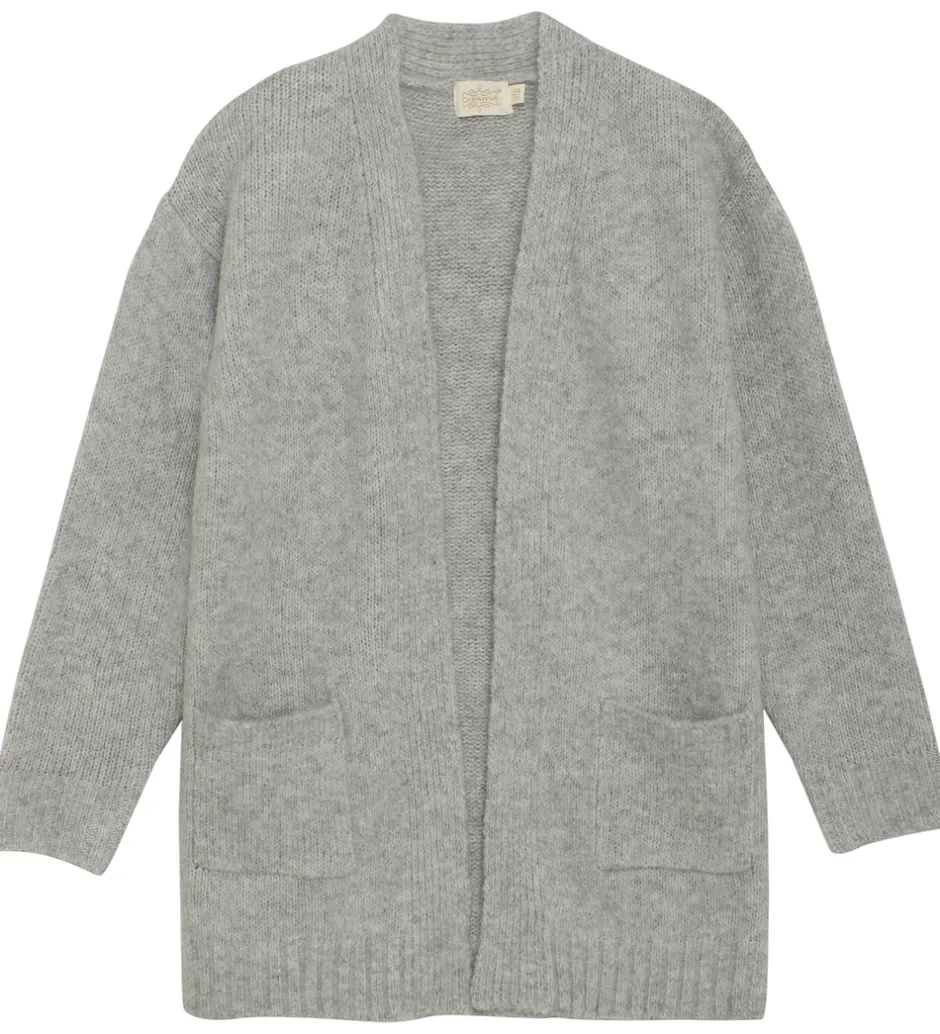 Børn Creamie Cardigan - Strik - Lang - Light Grey Melange