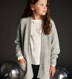Børn Creamie Cardigan - Strik - Lang - Light Grey Melange