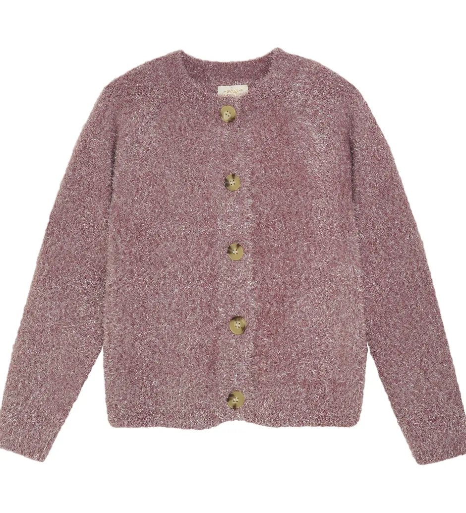 Børn Creamie Cardigan - Strik - Glitter - Crushed Berry
