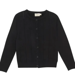Børn Creamie Cardigan - Strik - Pointelle - Sort