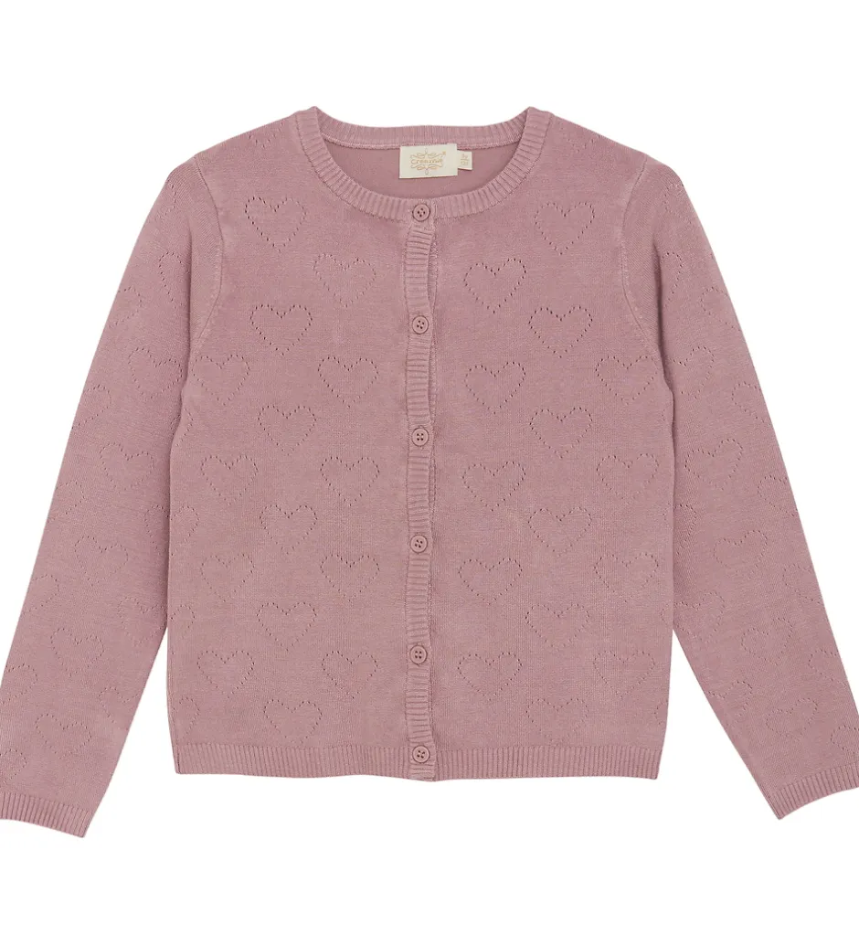 Striktrøjer*Creamie Cardigan - Viskose/Nylon - Pointelle - Woodrose