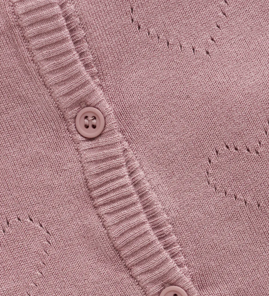Striktrøjer*Creamie Cardigan - Viskose/Nylon - Pointelle - Woodrose