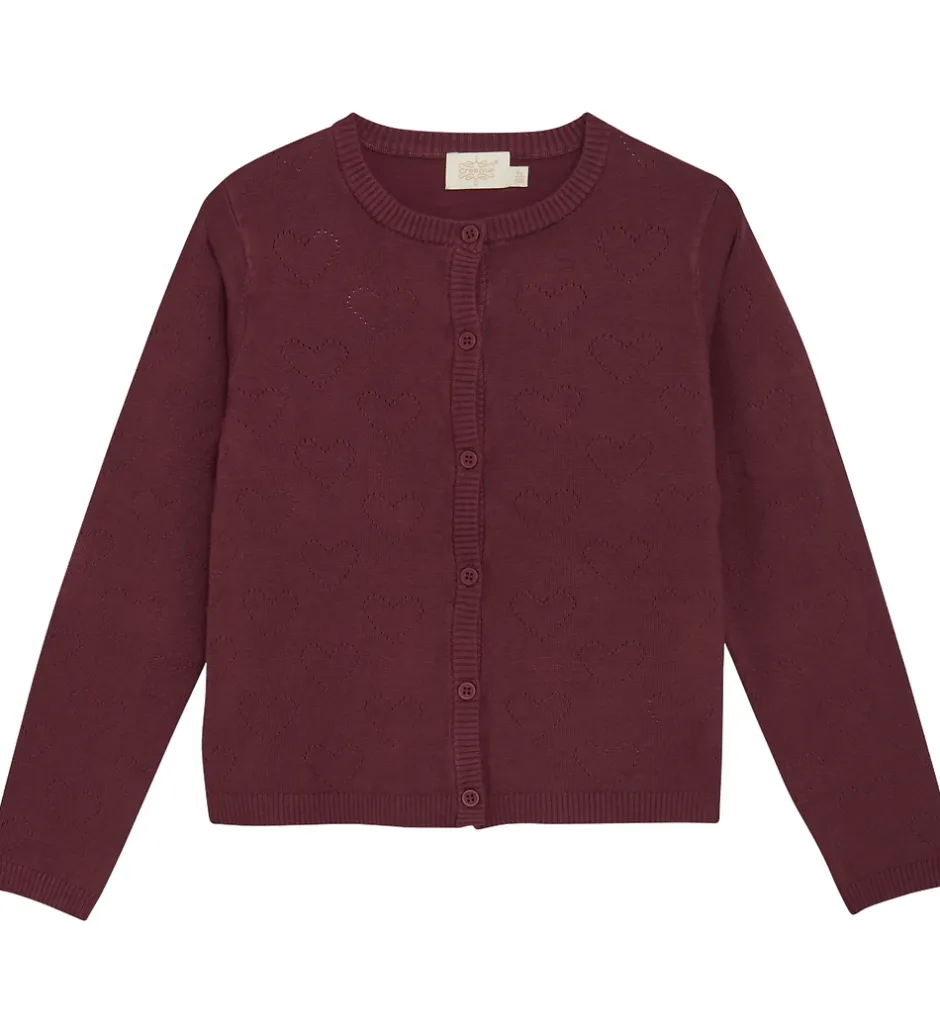 Børn Creamie Cardigan - Viskose/Nylon - Pointelle - Vineyard Wine