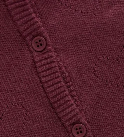 Børn Creamie Cardigan - Viskose/Nylon - Pointelle - Vineyard Wine