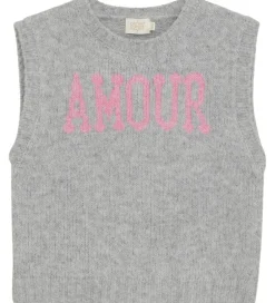 Børn Creamie Vest - Strik - Slipover - Light Grey Melange