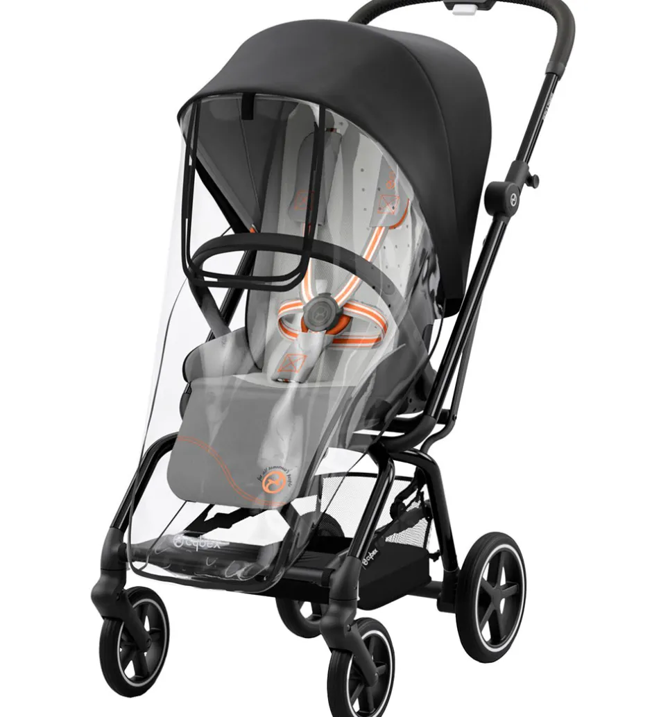 Klapvogne|Barnevognsudstyr*Cybex Regnslag - Eezy S Twist2 Line - Transparent/Sort