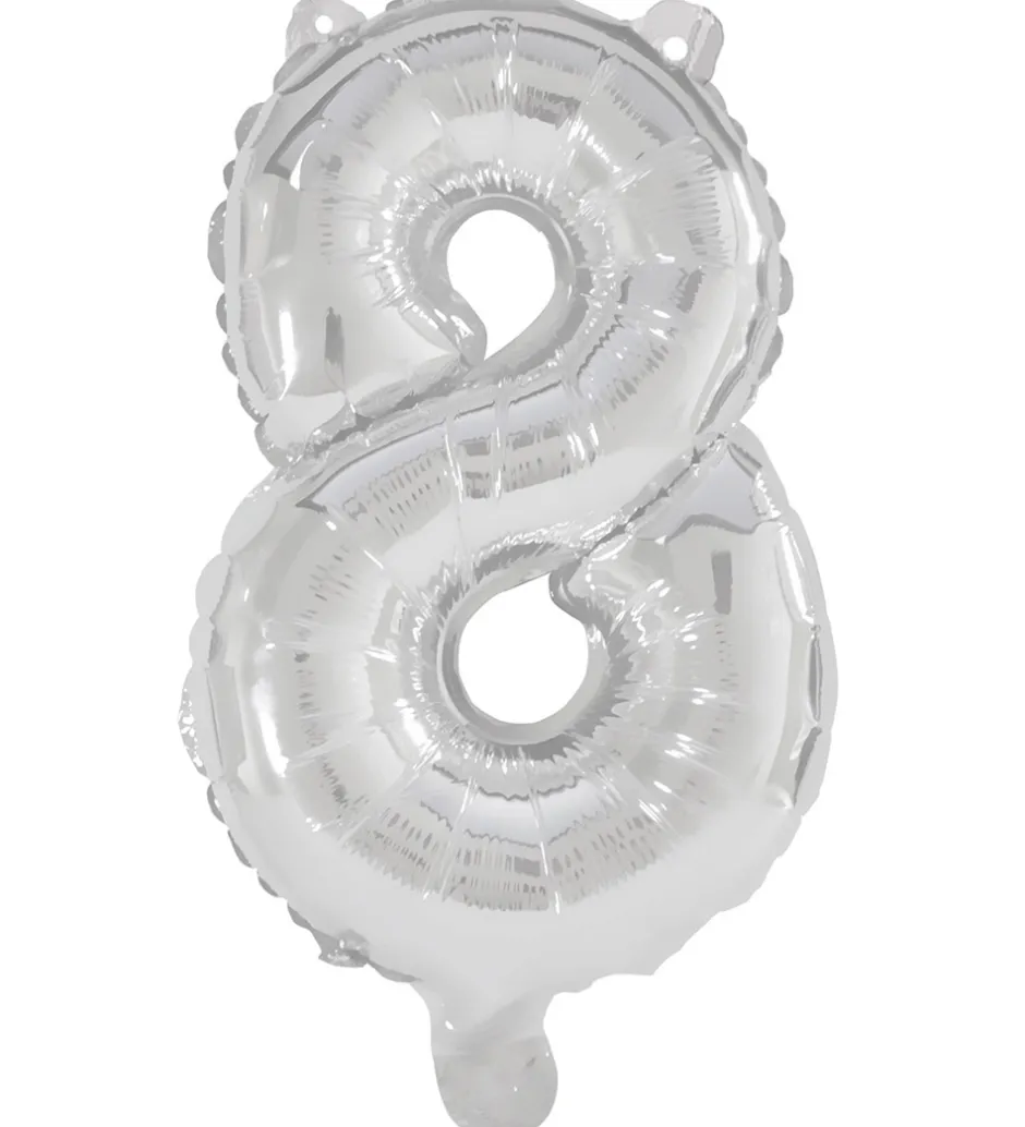 Festartikler*Decorata Party Foileballon - 95 cm - No 8 - Sølv