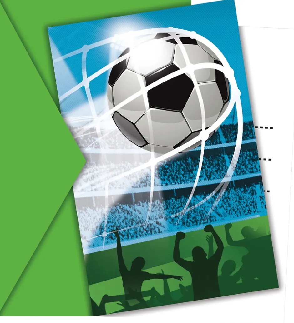Decorata Party Invitationer - 6-pak - Soccer Fan
