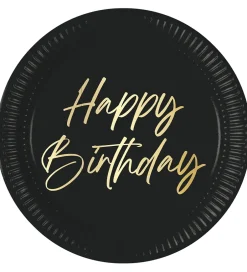 Festartikler*Decorata Party Paptallerkner - 8-pak - 23 cm - Elegant Happy Bir