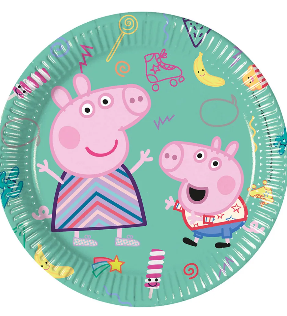 Tallerkener*Decorata Party Paptallerkner - 8-pak - 19,5 cm - Peppa Pig Messy