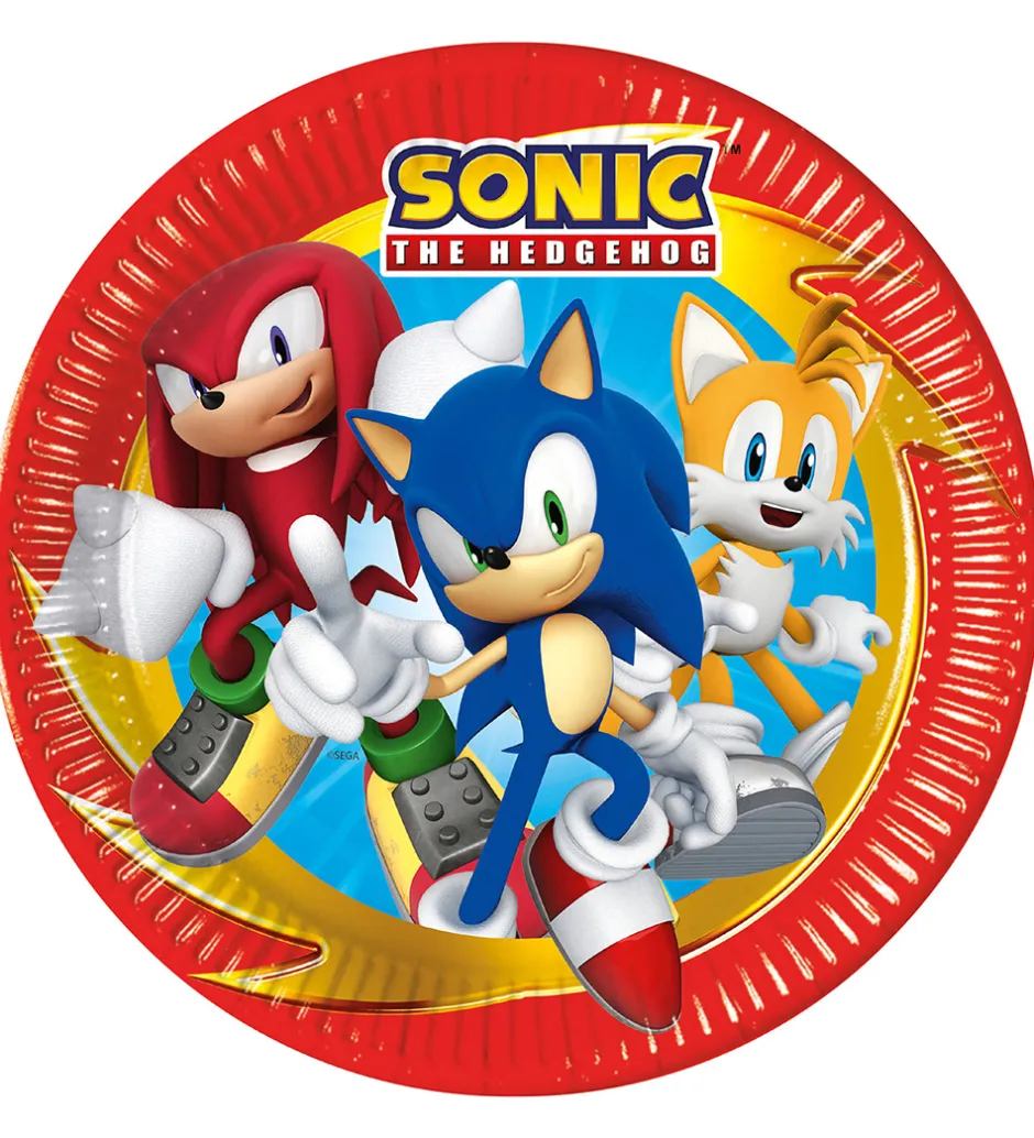 Tallerkener*Decorata Party Paptallerkner - 8-pak - 23 cm - Sonic Speed
