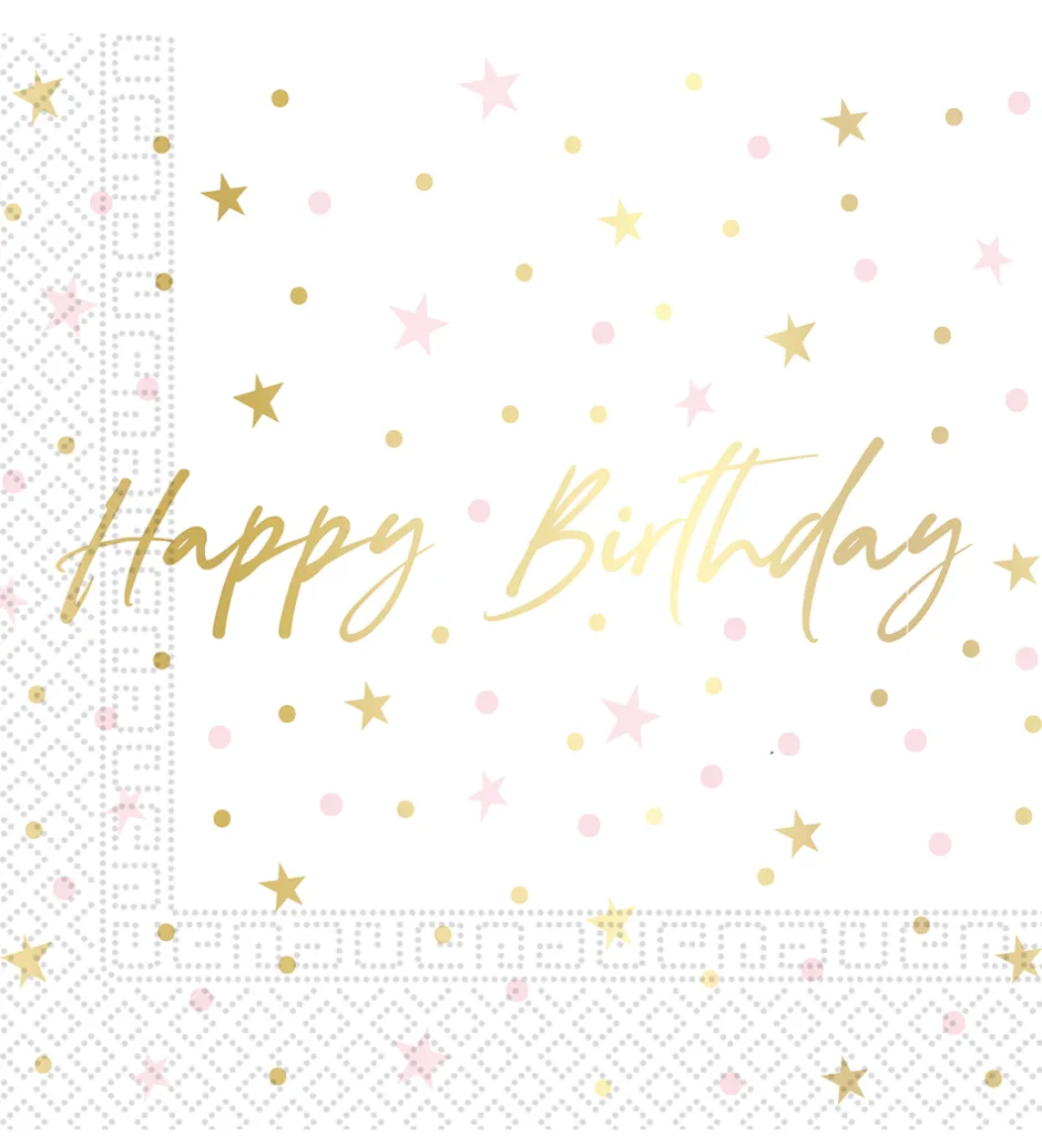 Festartikler*Decorata Party Servietter - 20-pak - 33x33 cm - Birthday Candles