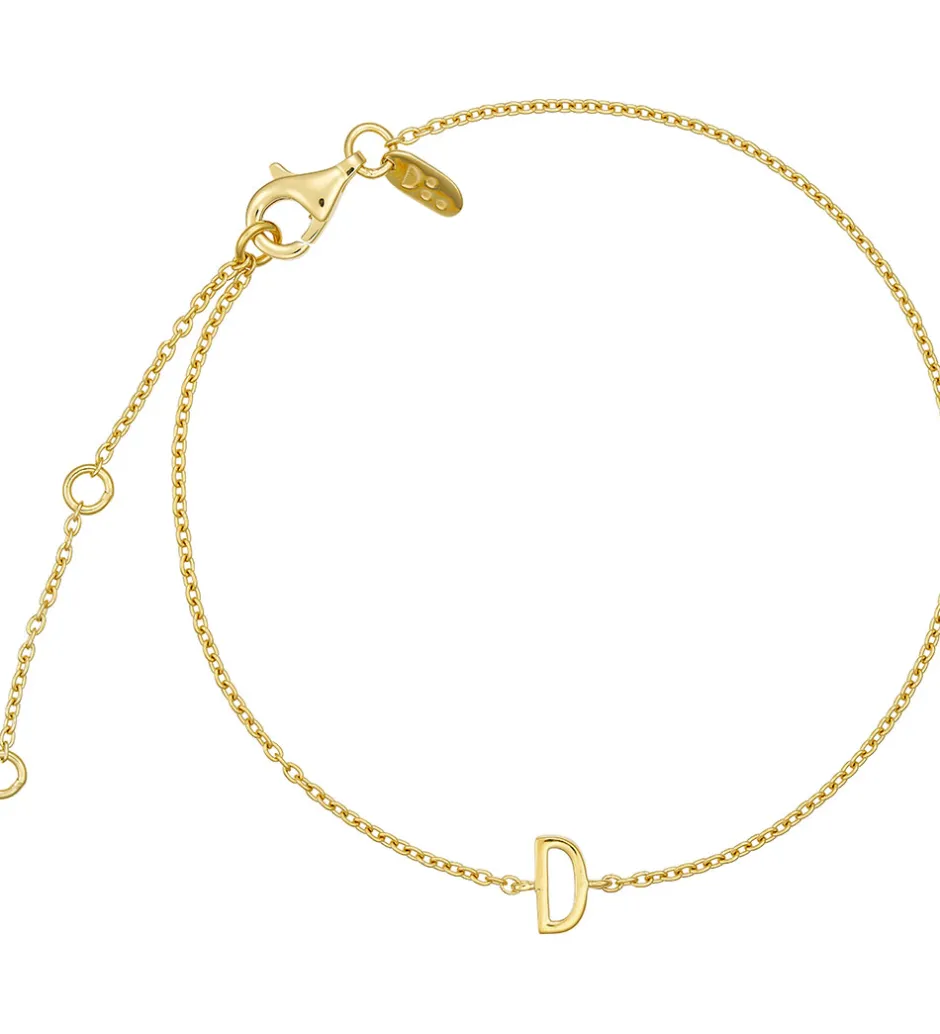 Design Letters Armbånd - D - 18K Guldbelagt
