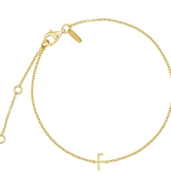 Smykker*Design Letters Armbånd - F - 18K Guldbelagt