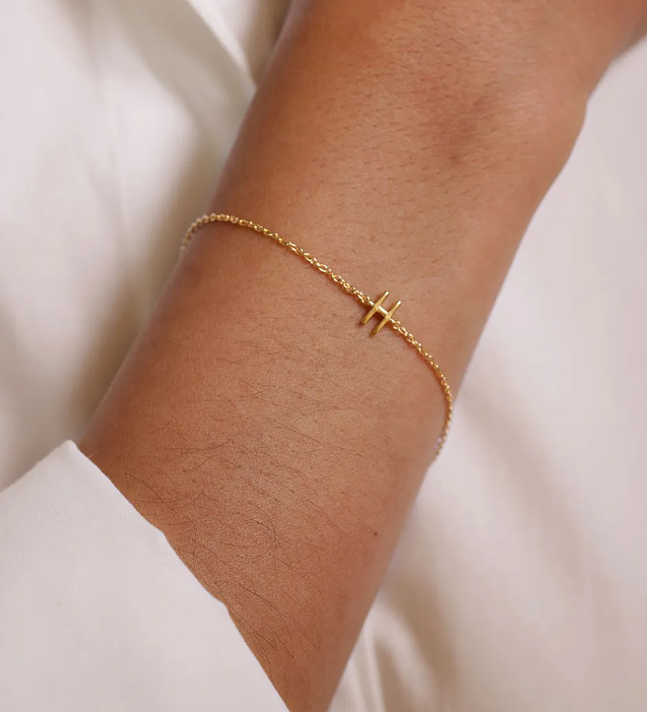Smykker*Design Letters Armbånd - H - 18K Guldbelagt