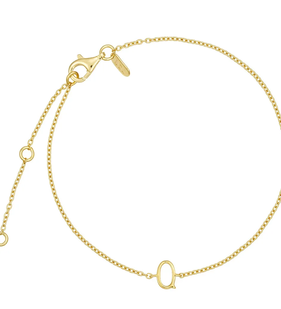 Smykker*Design Letters Armbånd - Q - 18K Guldbelagt