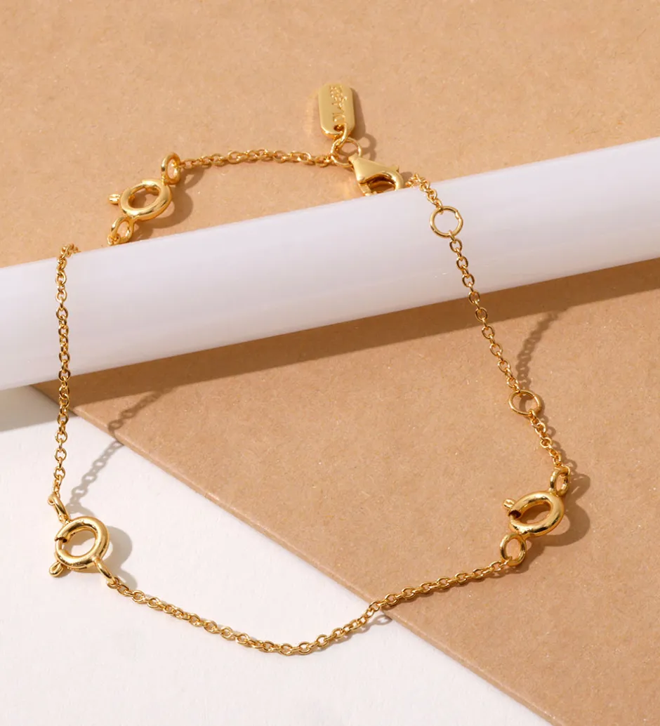Design Letters Armbånd - Ruth Anchor Charm Lock - 18k Guldbelagt