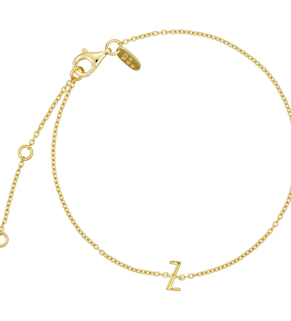 Smykker*Design Letters Armbånd - Z - 18K Guldbelagt