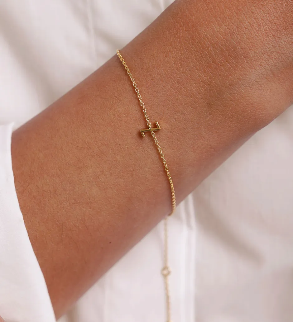 Smykker*Design Letters Armbånd - Z - 18K Guldbelagt
