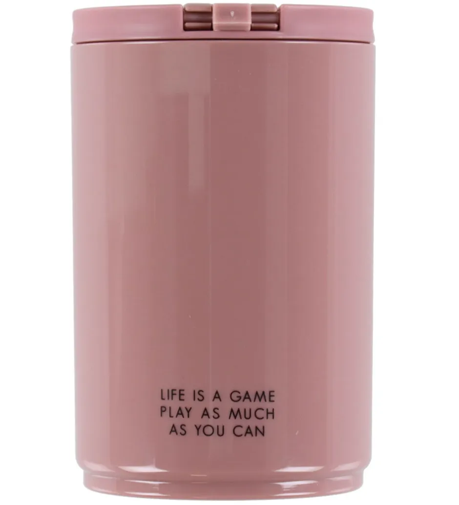 Termoflasker|Kop Og Tudekop*Design Letters Kop m. Sugerør - Travel - 330 ml - Rosa