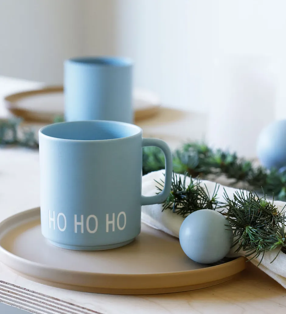 Kop Og Tudekop*Design Letters Krus - Favourite - Ho Ho Ho - Light Blue
