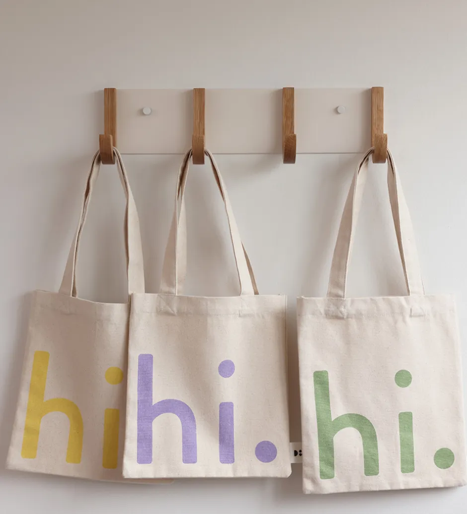 Shoppers*Design Letters Shopper - Lille - Hi - Natur/Gul