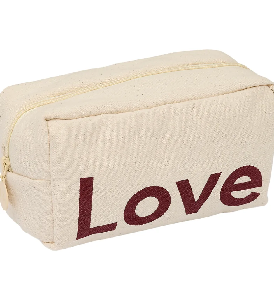 Toilettasker|Pleje- Og Toiletartikler*Design Letters Toilettaske - Love - Natur/Syrrah Burgundy