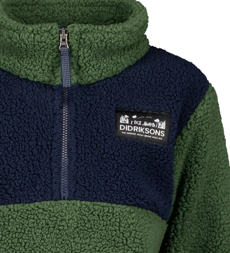 Fleece*Didriksons Fleecetrøje - Gosig - Light Moss